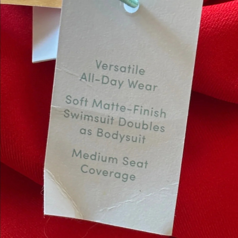 Brand New Kona Sol Red One Shoulder One Piece Tummy Control Swimsuit Bodysuit